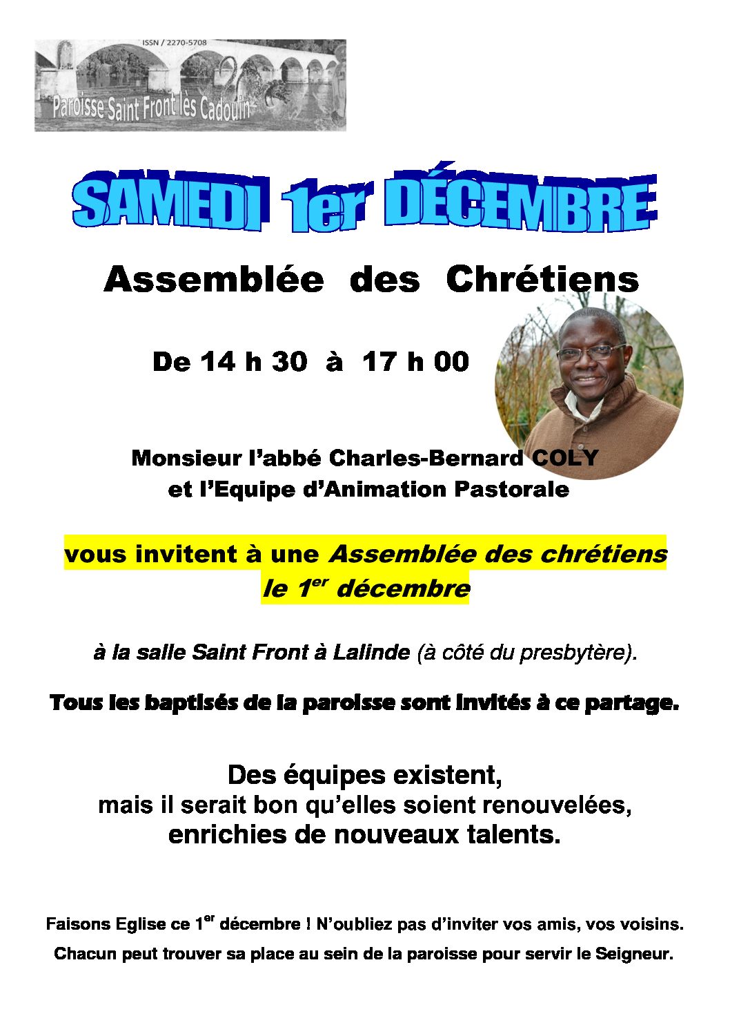 Assemblée des chrétiens 1er décembre 2018